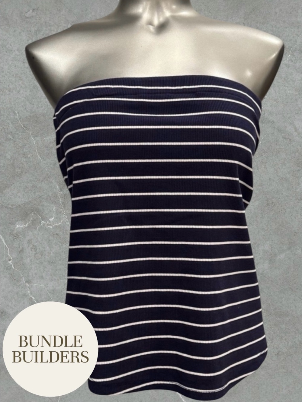 $8 Add-on | Navy and White Striped Tube Top